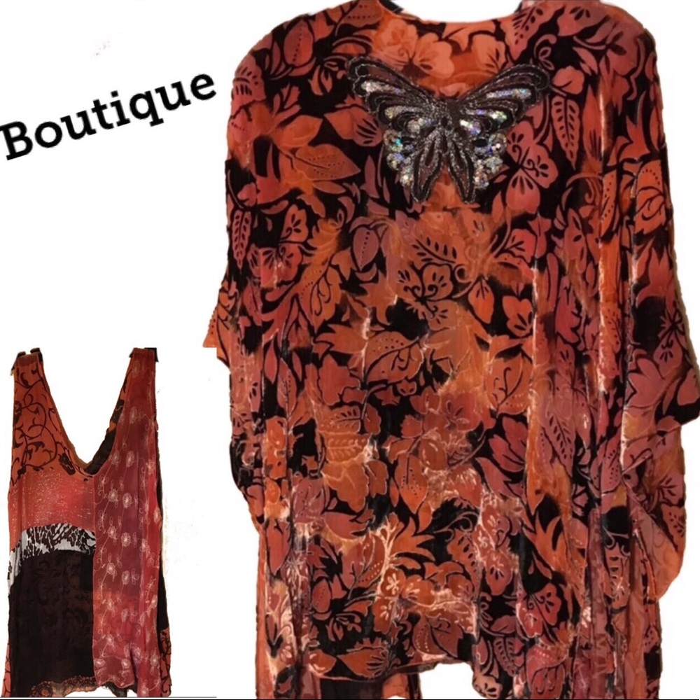 ONE WING Silk 2 piece Assumetrical Kimono & Top
